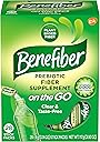Benefiber On The Go Prebiotic Fiber Supplement Powder for Digestive Health, Daily Fiber, Unflavored - 28 Sticks (3.92 Ounces)