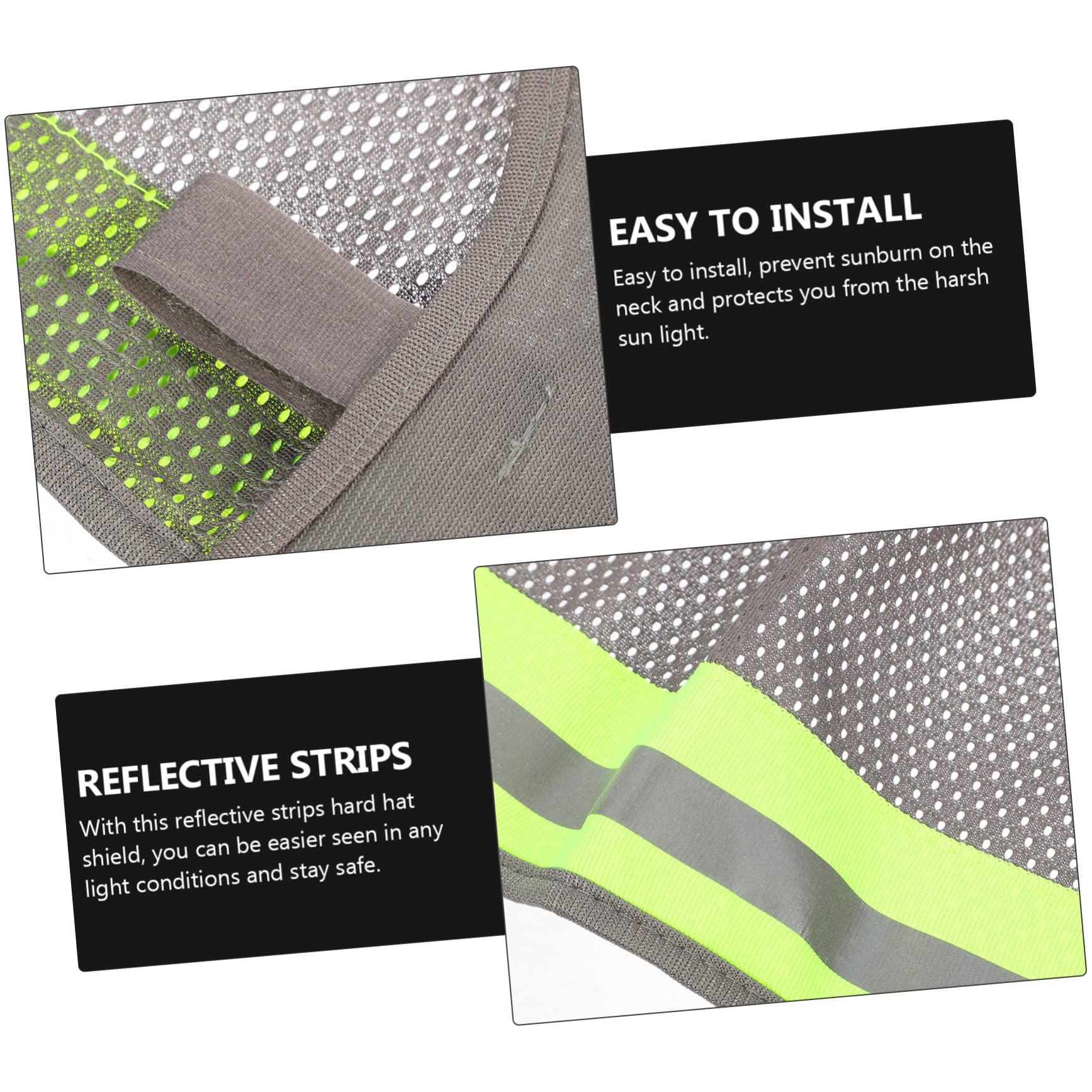 Artibetter 6piezas Sombrero De Seguridad Protección UV y Sombra para Cuello Accesorio Reflectante para Casco Duro para Trabajadores De Construcción y Sanidad