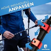 ALPIN LOACKER Teleszkópos Túrabot Alumínium Parafa Fogantyúval, Könnyű Nordic Walking Bot Férfiaknak és Nőknek, Síeléshez és Túrázáshoz - Aluminium - red clamping rings 3
