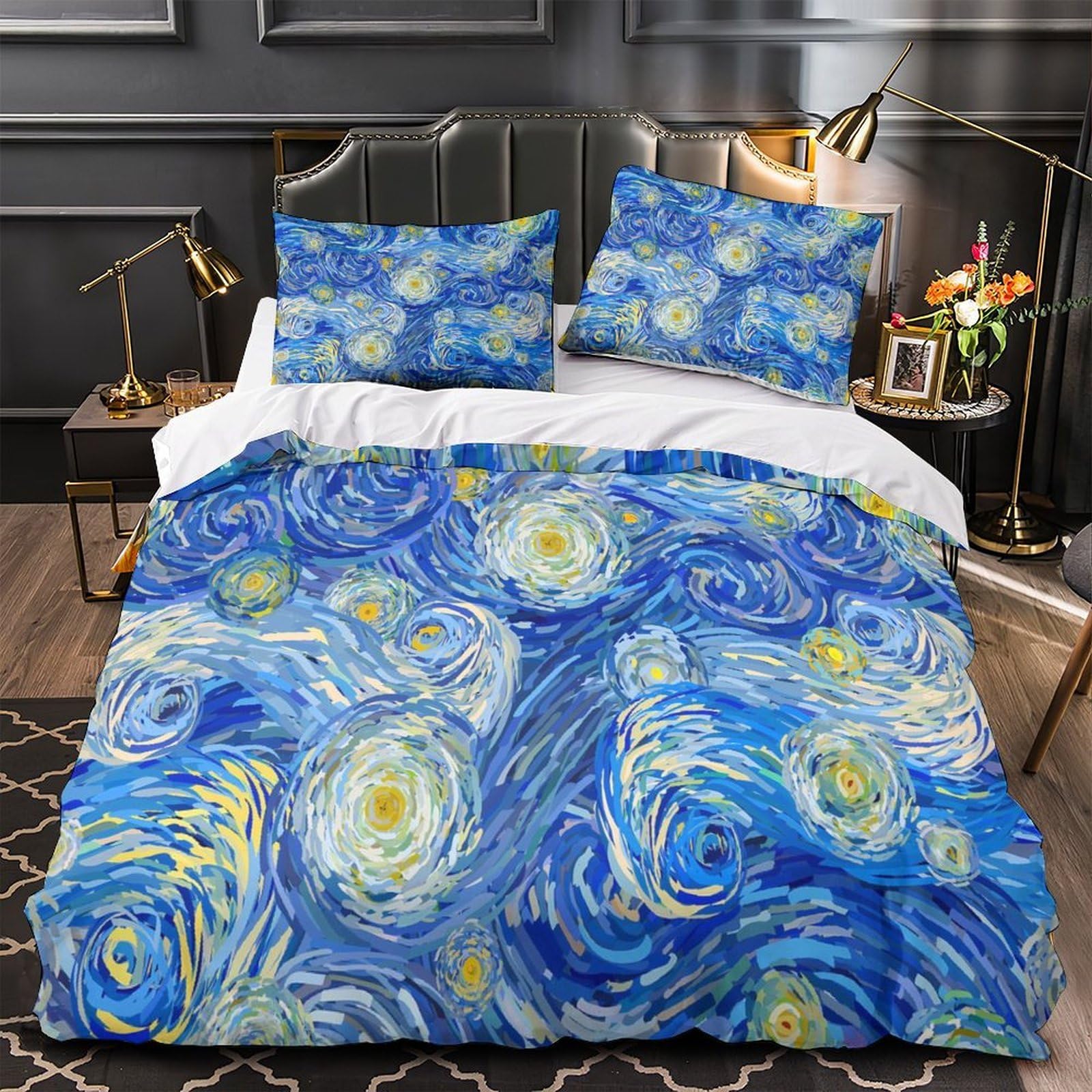 Housse de couette anti acarien douce et respirante pour lit une personne