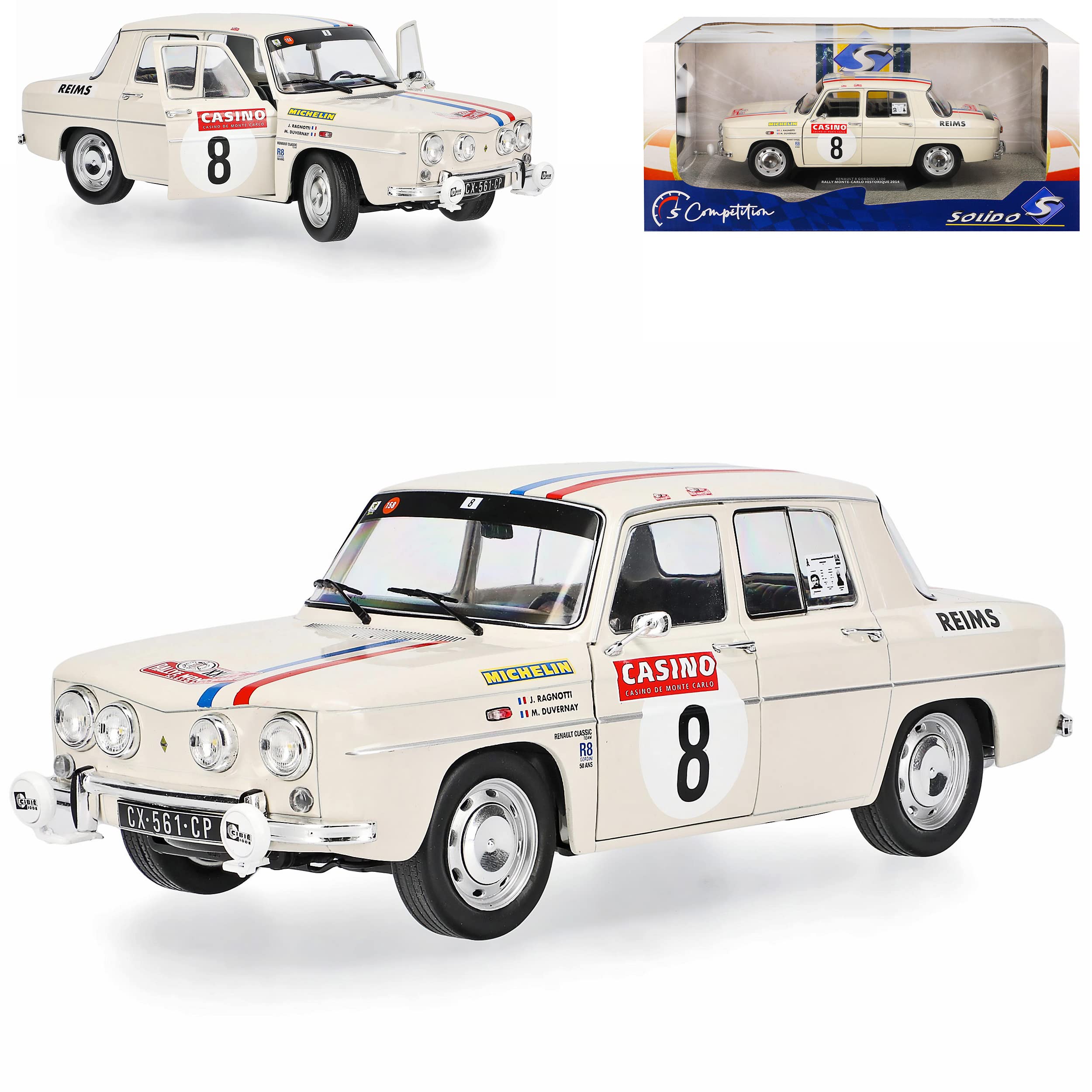 Generisch Renautl R8 Gordini 1300 Limousine Rally Monte Carlo 2014 History Ragnotti 1962-1973 1/18 Solido Modell Auto