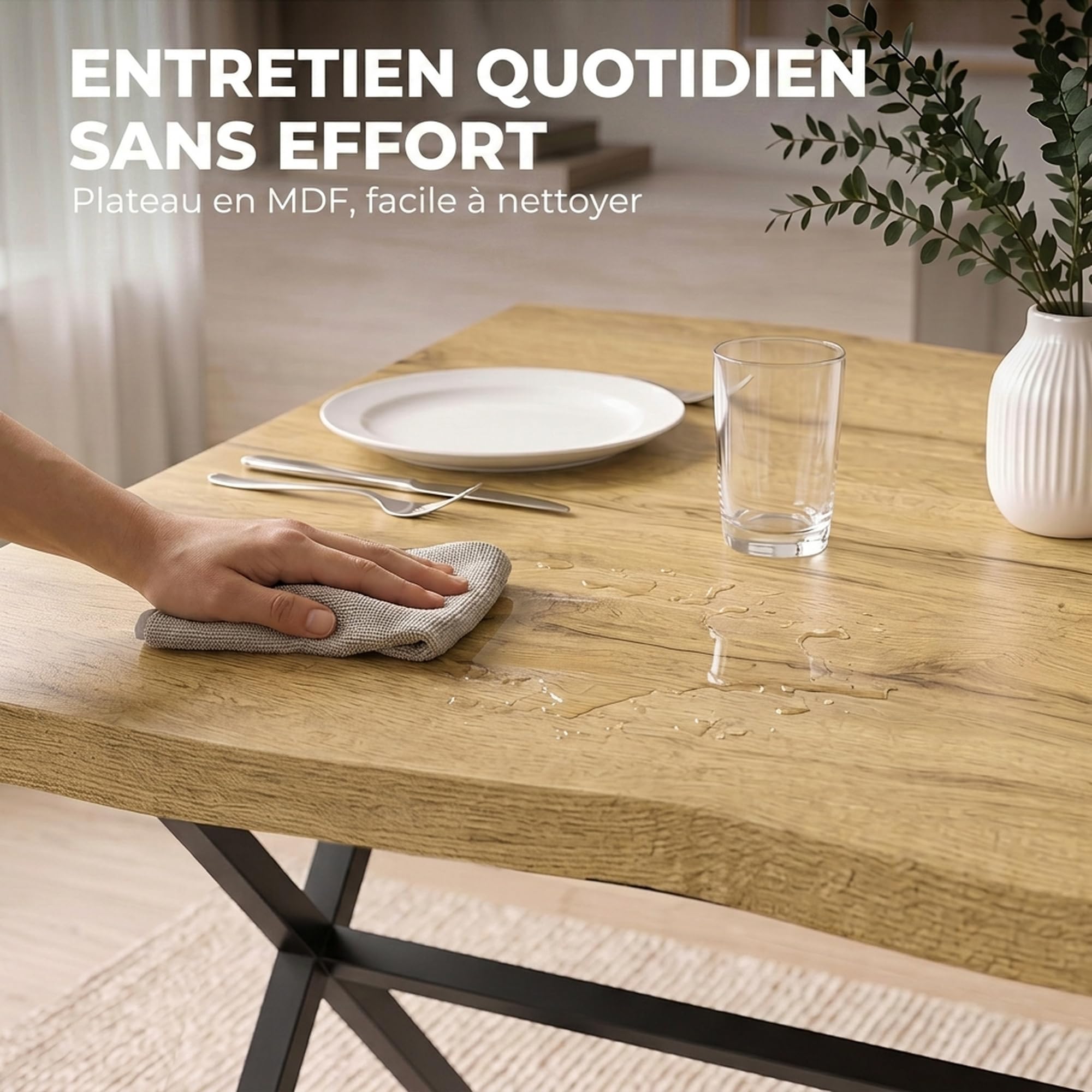 HOMCOM Table à Manger pour 2 Personnes 110 x 67 x 75,5 cm Noir et Chêne