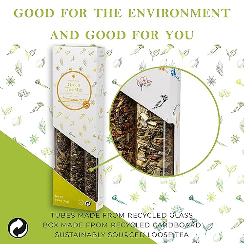 Vista 14 de Gourmanity Spicy Loose Tea Sampler Set, 3 vibrant Spicy Flavors, Chai Latte, Intensely Spicy & Turmeric Herb, Infused with Cooling Herbs and &