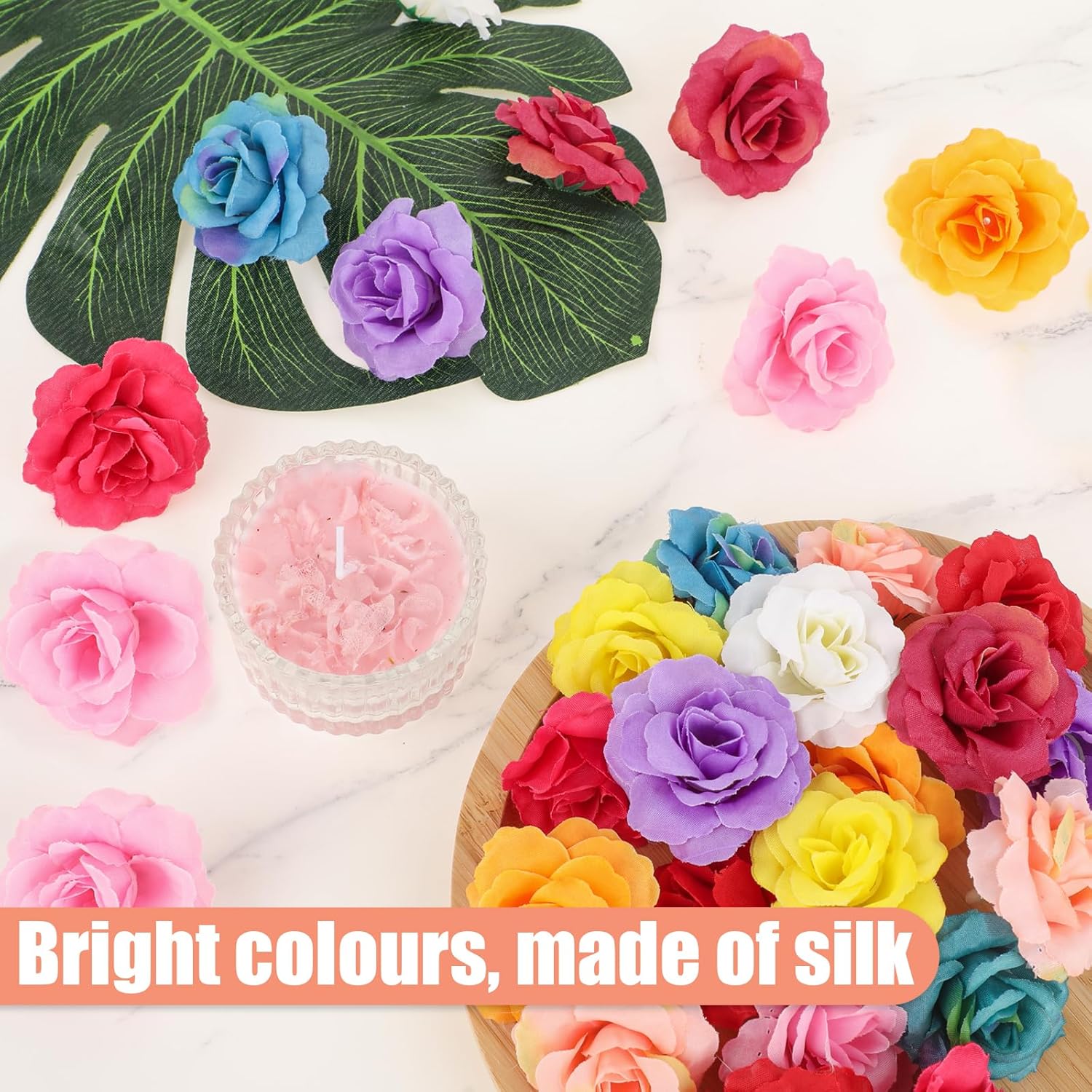 30 Pcs Artificial Flowers Heads Peony Roses Artificial Flowers Decorative Small Fake Flowers, Mini Silk Flower Heads Fabric Flowers, Faux Fabric Flowers Wedding Home Birthday Decoration(10 Colors - Image 7