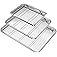 Wildone Baking Sheet with Rack Set (3 Pans + 3 Racks), Stainless Steel Baking Pan Cookie Sheet with Cooling Rack, Non Toxic &