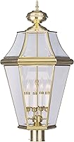 Vista 3 de Livex Lighting 2368-04 Georgetown - Cabezal de poste para exteriores con 4 luces, color negro