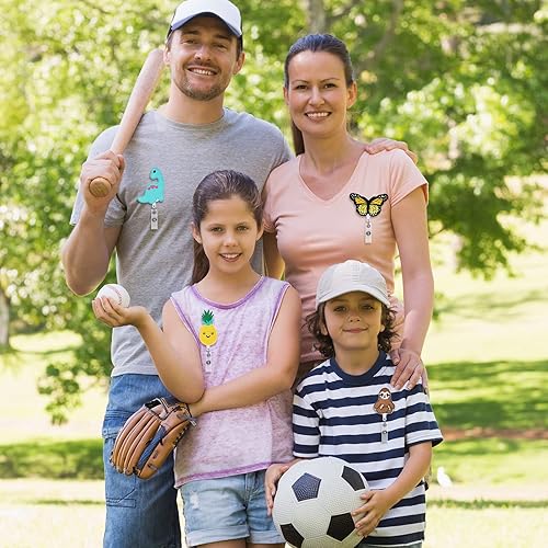 Miniatura 7 de 8 soportes retráctiles para el día de San Valentín carrete de insignia de fieltro soporte de identificación de corazón con clip para fiesta del día