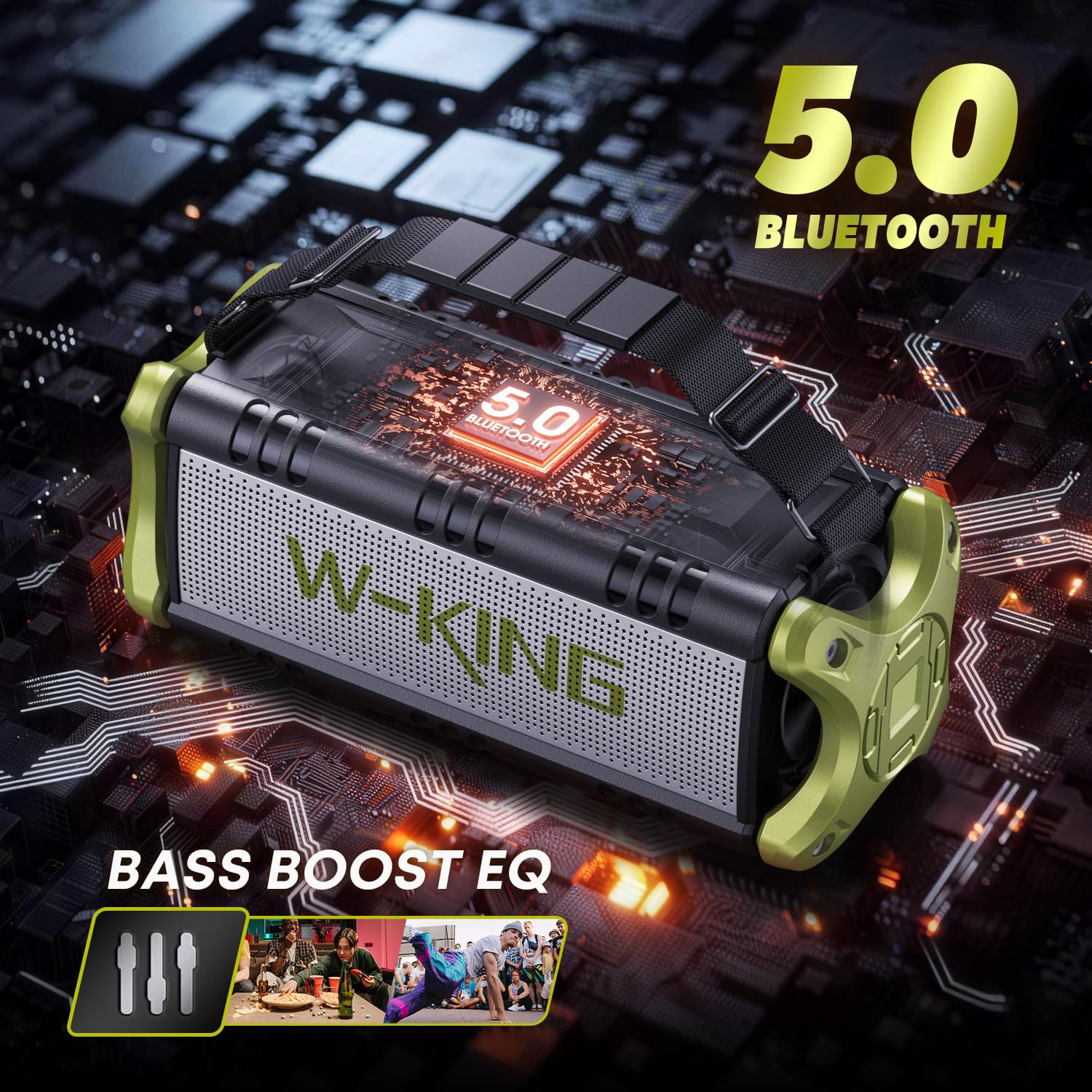 W-KING ワイヤレススピーカー Amazon.co.jp: 70W（120Wピーク）スピーカー bluetooth、IPX6防水 防塵