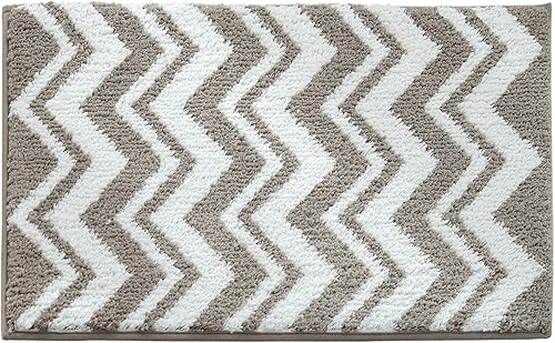 Miniatura 3 de ZOESIOER Alfombra de baño gris, ultrasuave y absorbente de agua, lavable a máquina, de secado rápido, para bañera y ducha, 16 x 24 pulgadas, color