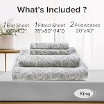 Comfort Spaces 100% Feuilles de coton Roi, Respirant, Feuilles en coton naturellement cool, Draps de lit en coton doux avec 14" Poche élastique 16" Matelas, Ensemble de feuilles toutes saisons, Paisley Multi 4 Pièce