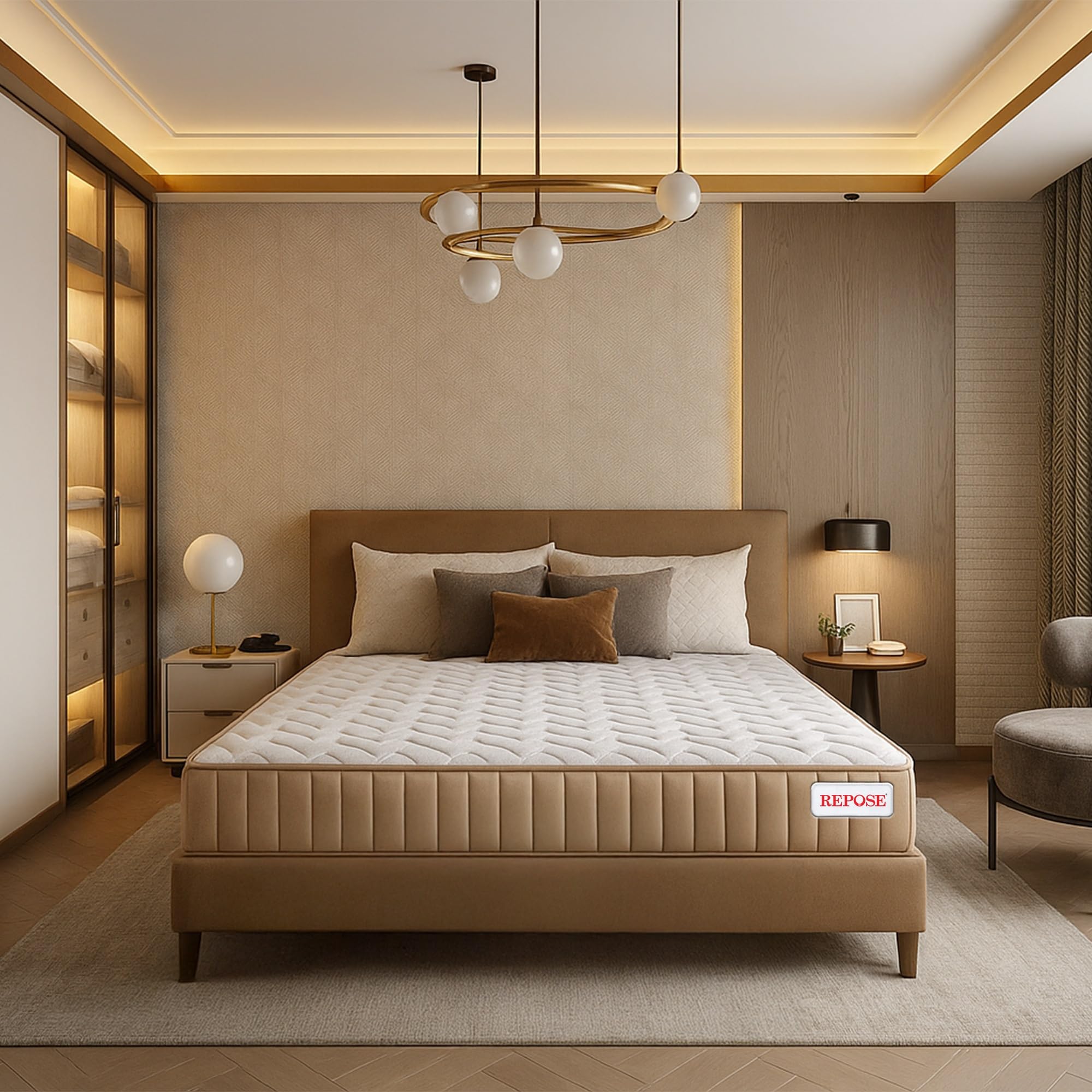 - Repose Eyelidz Pocketed Spring Mattress King Size (72x48x6 Inches), Individually Wrapped Coils for Motion Isolation, Reinforced Edge Support & Breathable Fabric – Ideal for All Sleep Styles