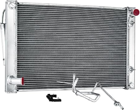 Aluminum 3 Row Radiator+ Condenser Combo For 2008-2013 Infiniti G35 G37 Condenser for Nissan 370Z 3.7L Crossflow Radiator + AC Condenser