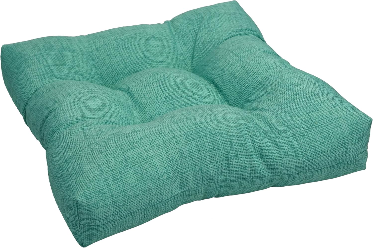 Blazing Needles 19-inch Outdoor Square Chair Cushion, 19" x 19", Rionu Aqua