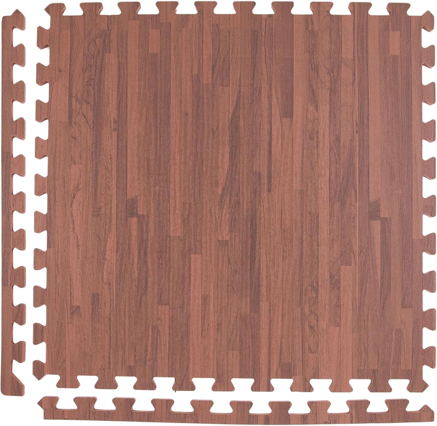 IncStores - Premium Soft Wood Interlocking Foam Tiles (Textured Mocha, 12 Tiles) - Excellent for Trade Show Flooring, Conventions, Play Rooms, Yoga, and Exercises