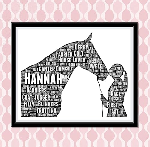 Miniatura 3 de Gift for Horse Lover, Typography and Word Art Personalized Prints Horse Birthday gifts for Girls and Riders