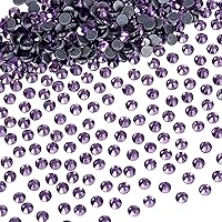 Vista 124 de 1440 piezas de diamantes de imitación termoadhesivos SS20 color púrpura2 con parte posterior plana, gemas de cristal de vidrio para ropa, camisas