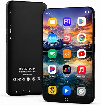 80GB MP3 Player with Bluetooth and WiFi, Android Music Player with Spotify, Pandora, Audible & Amazon Music, 4" Touch Screen MP4 Player for Kids, Portable HiFi Lossless Audio Player