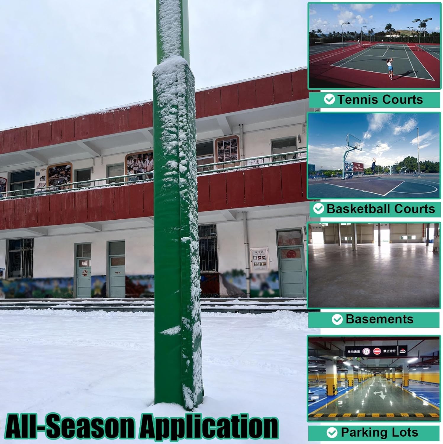 LXLZYXSF Crash Pad Cover Basement Column Cushion Cover, 5ft Tall Gym Pole Padding Square Beam Wrap, Basketball Post Protective Pads Indoor Outdoor(White,7.5"x7.5"(19x19cm))