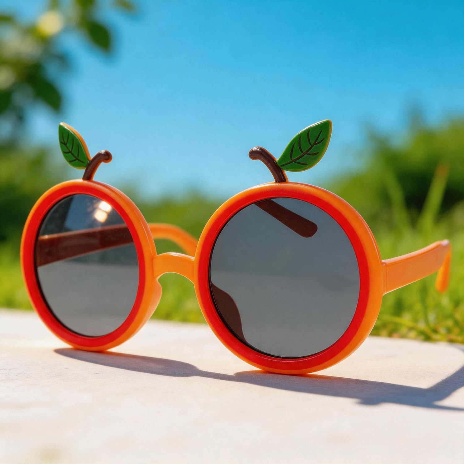 LUOZZY 16pcs Novelty Luau Party Sunglasses with Orange Fruit Shape for Kids Beach Pool Photo Props and Hawaiian Birthday Decorations