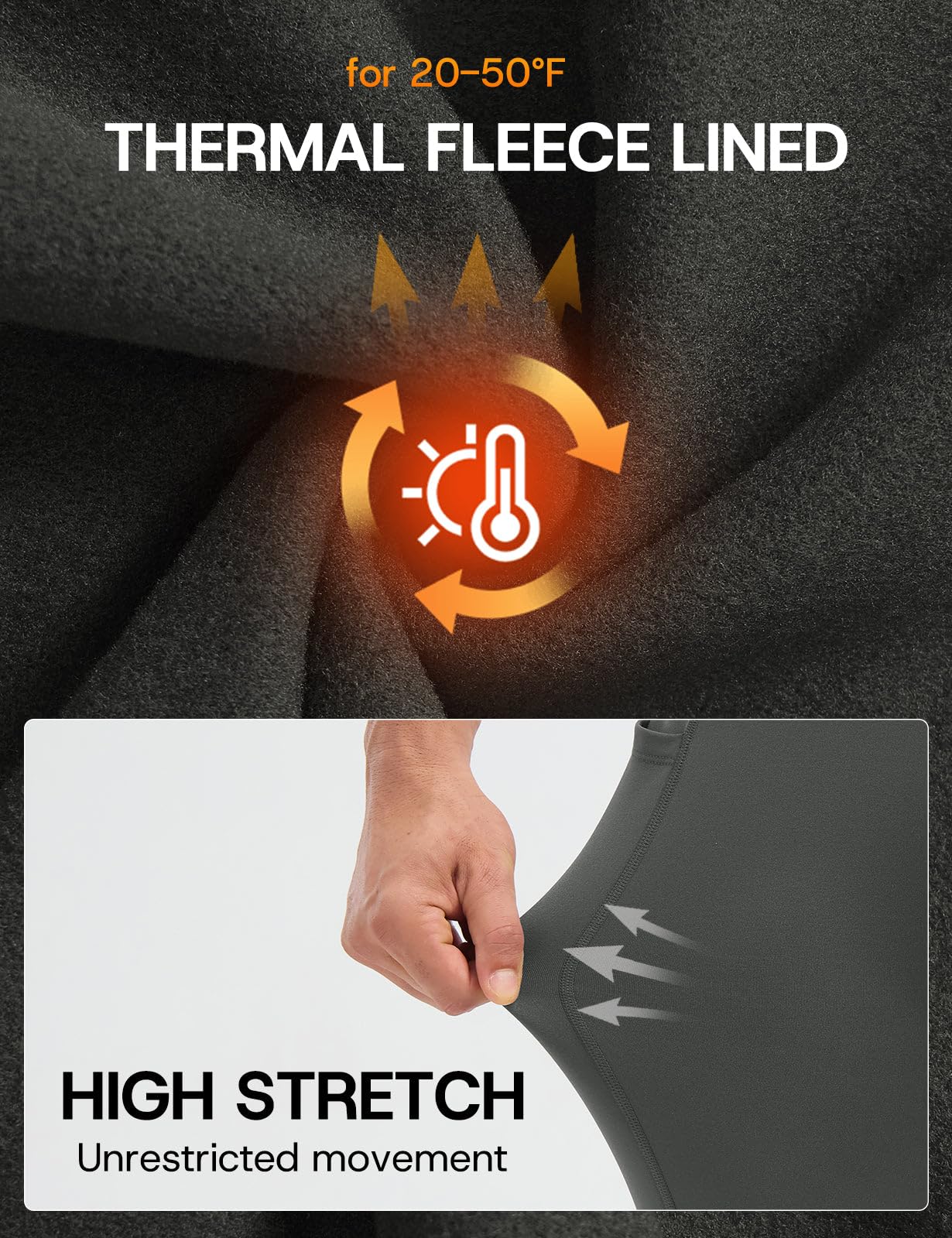 baleaf Pantalones de compresión térmicos para hombre, pantalones deportivos de invierno, pantalones de entrenamiento para exteriores, transpirables, pantalones largos