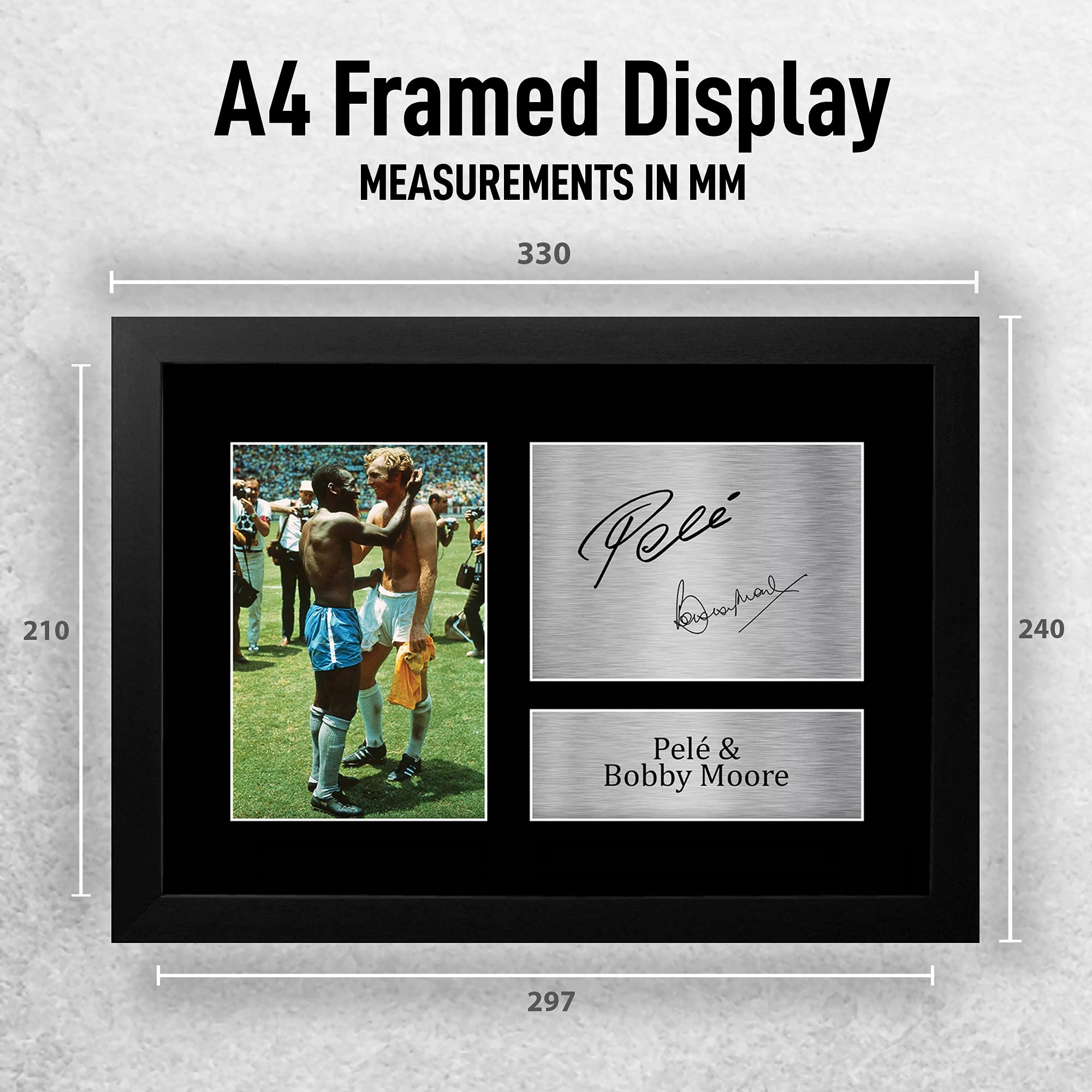 HWC Trading FR A4 Pele & Bobby Moore Iconic Footballers Gifts Printed Signed Autograph Picture for Football Fans and Supporters - Image 2
