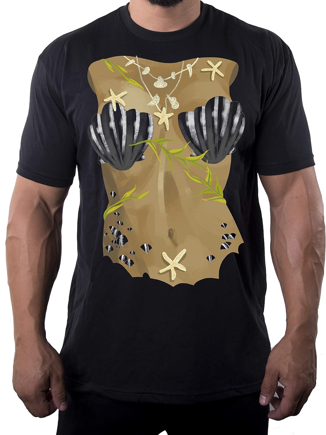 Mermaid Costume T-Shirt, Men's Graphic Tees, Funny Halloween Men's Shirts!