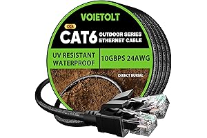 100 Feet Cat 6 Internet Cable for Outdoor, Waterproof Cat6 Ethernet Cable with 20 Ties