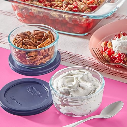 Miniatura 7 de Conjunto de recipientes para horno y almacenamiento de alimentos de vidrio de fácil agarre 8 unidades de Pyrex Transparente