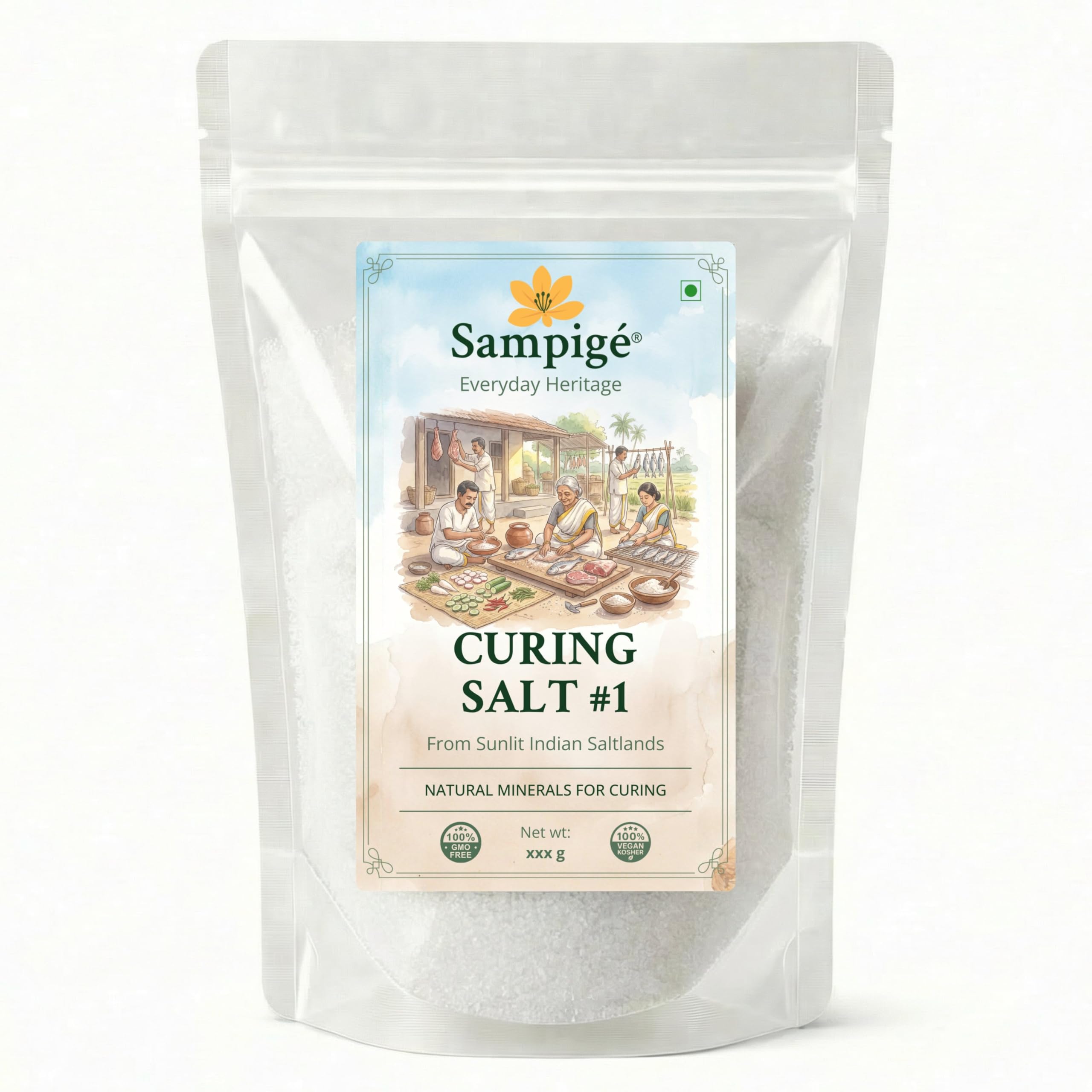 Sampige Curing Salt #1 (907 g) | Prague Powder #1 Pink Curing Salt | For Meat, Bacon, Sausage & Charcuteriey| 2lbs- 907g