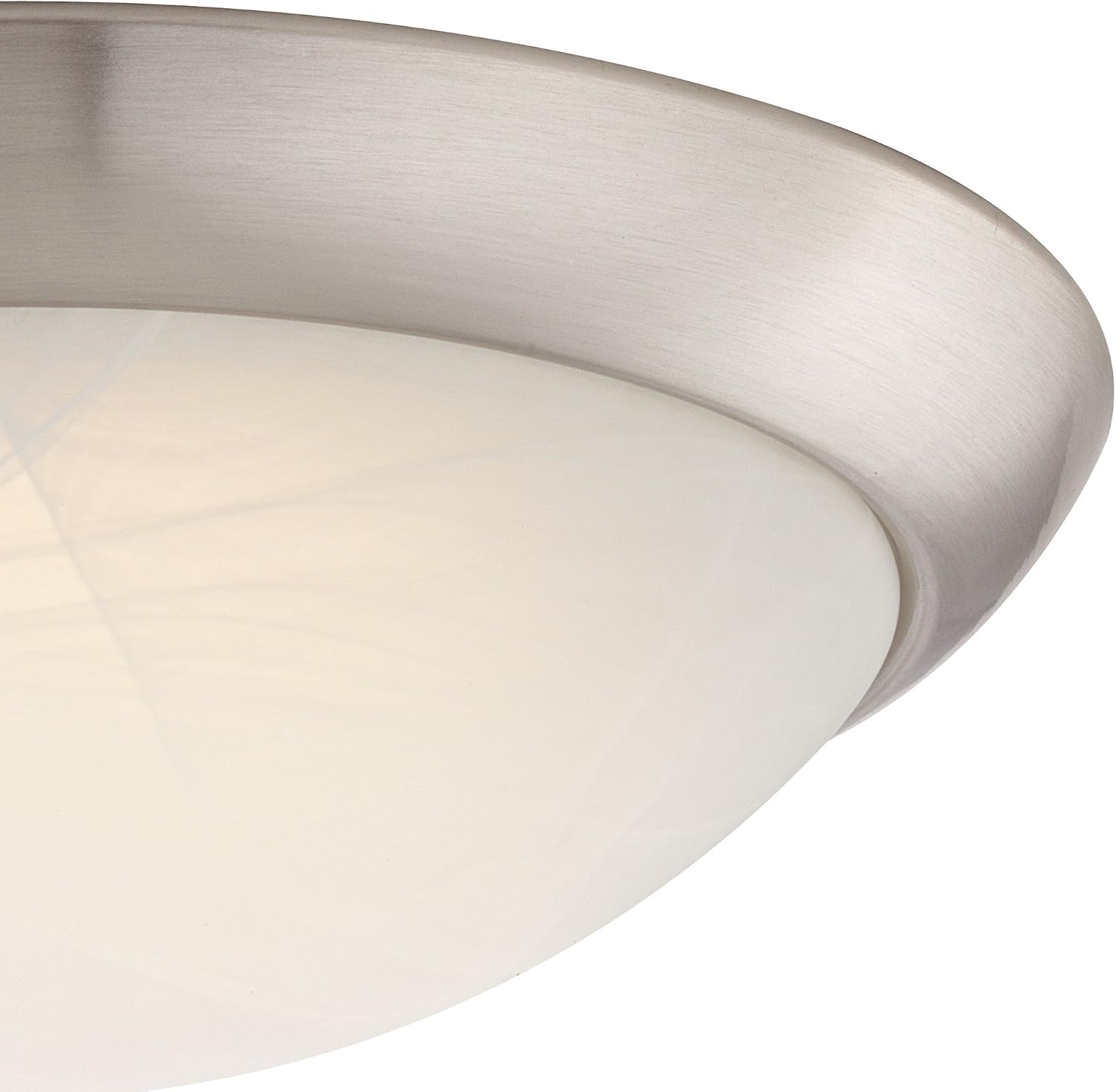 Westinghouse 6308800 11-Inch LED Indoor Flush Mount Ceiling Fixture, Brushed Nickel Finish with White Alabaster Glass, 11" x 11" x 3.46"
