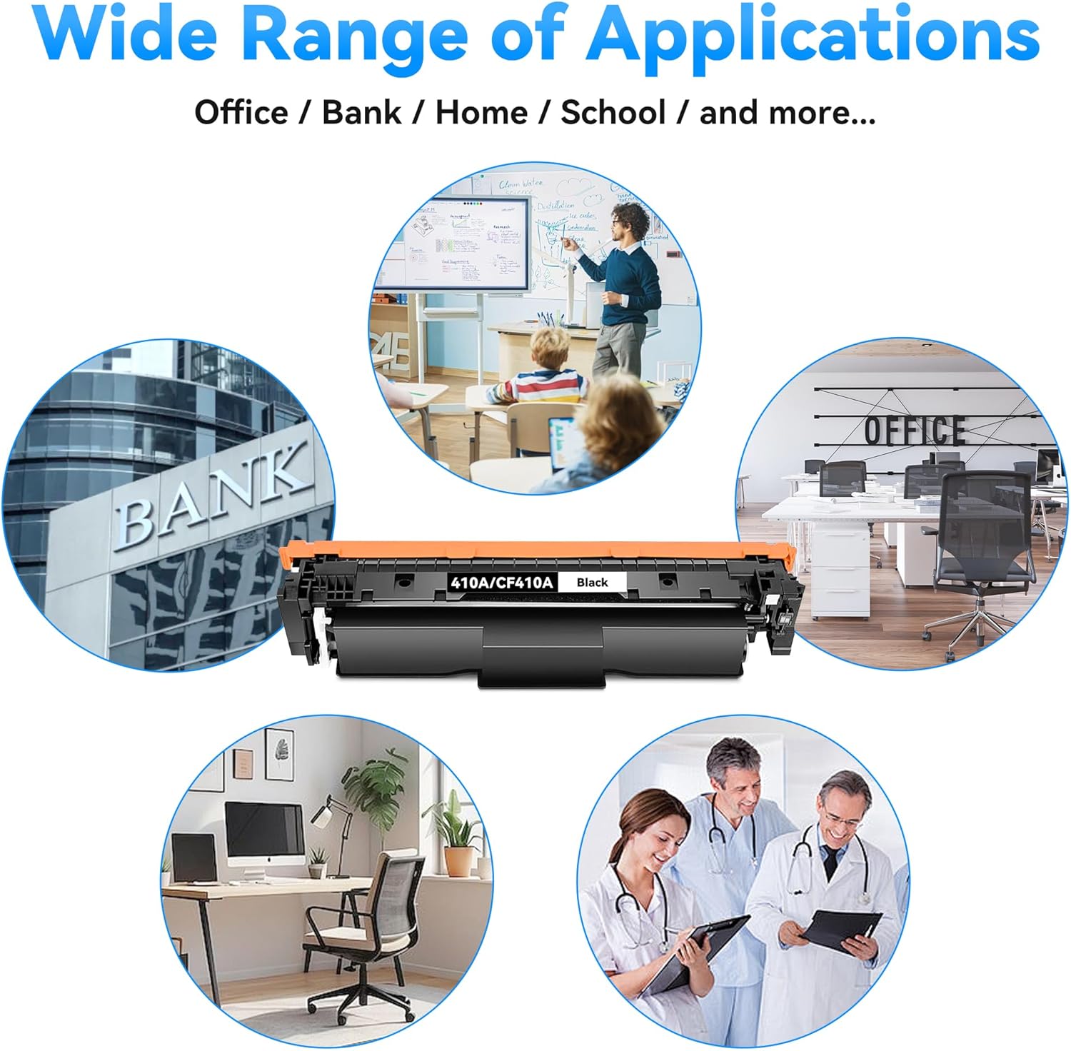410X Toner Cartridge 4-Pack MFP M477fnw for HP 410X 410A Color Laser Jet Pro MFP M477fdw M477fdn M477fnw M452dn M452nw M452dw M377dw M477 M452 Printer CF410X CF411X CF412X CF413X (with Chip, B/C/Y/M)