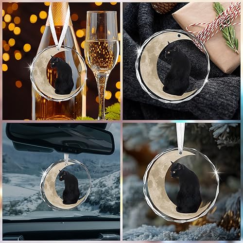 Vista 69 de Adorno de Navidad rústico de granero rojo – Decoración de árbol de vacaciones de granja con tractor y molino de viento, decoración de escena