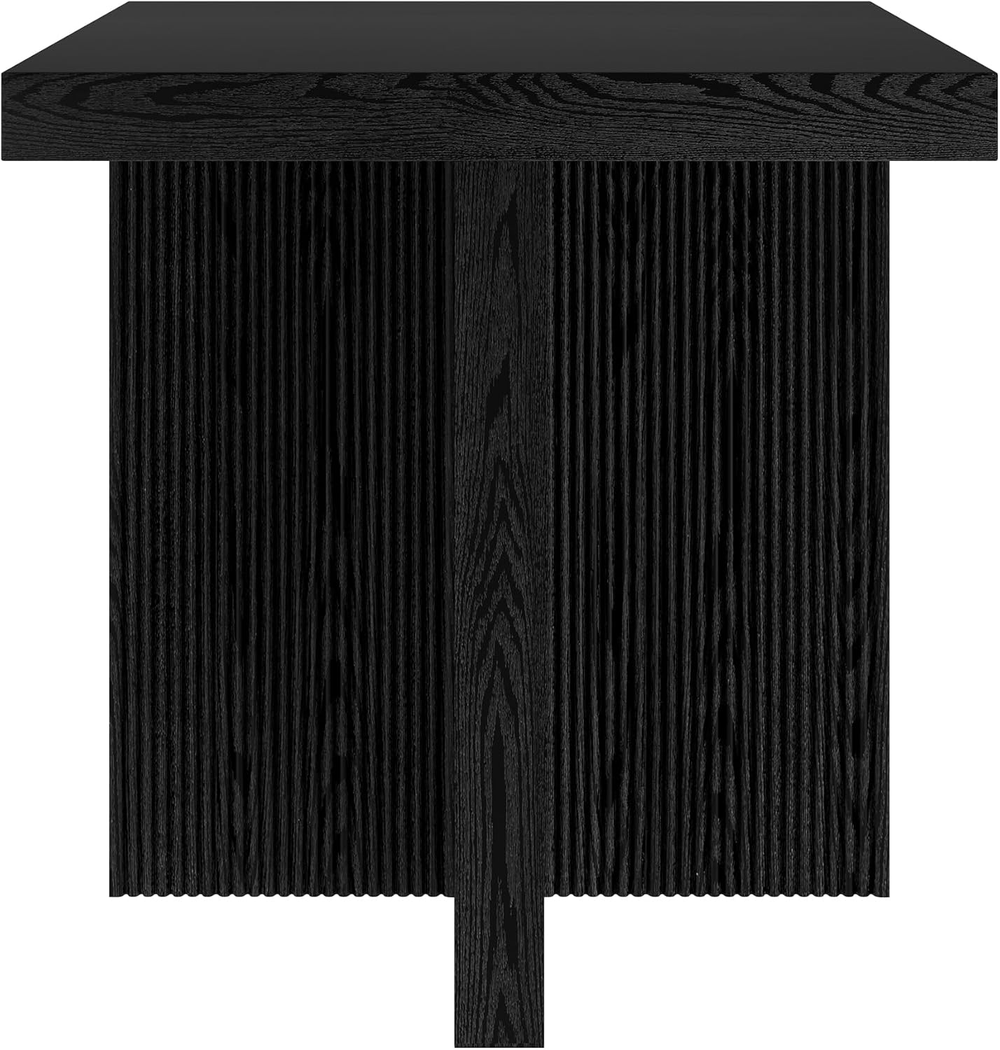 Henn&Hart 22" Scandinavian Square Wooden End Table, Side Table, Nightstand for Living Room, Office, Family Room, or Bedroom, Natural Black