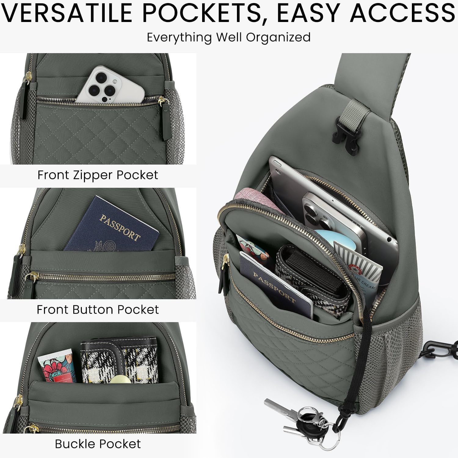 Small Crossbody Purses Bags for Women Men Travel, Chest Sling Bag Women Casual Cross Body Bag for Woman Sling Backpack - Image 5