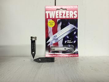 Sliver Gripper Black Oxide Uncle Bills Tweezers in a Recloseable Tube