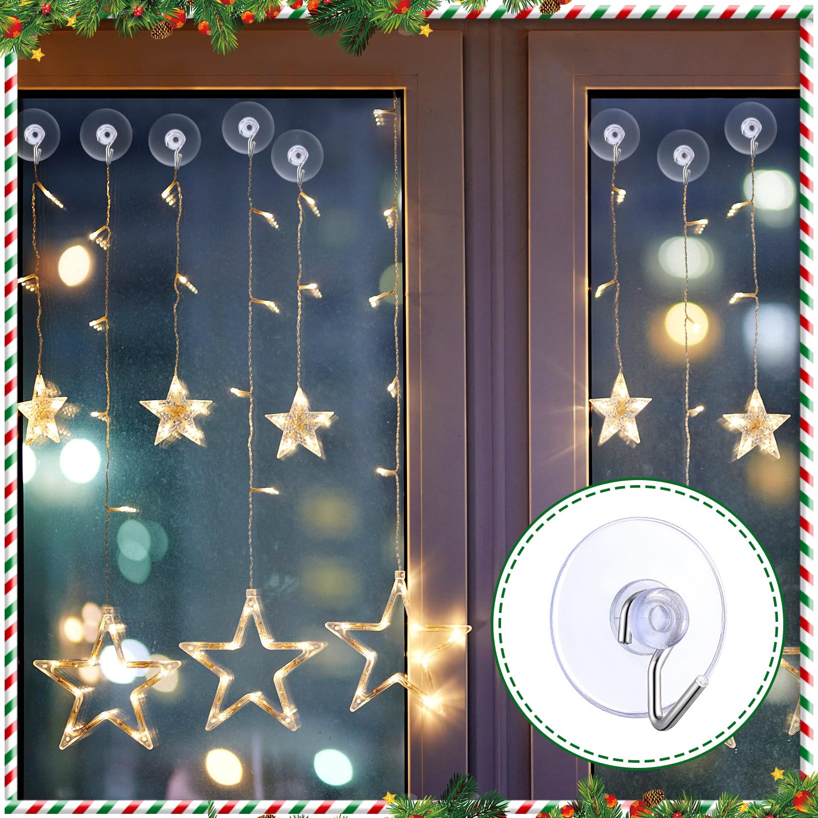 Adams 20 Suction Cup Light Holders For Window & Hanging Christmas Decorations EB