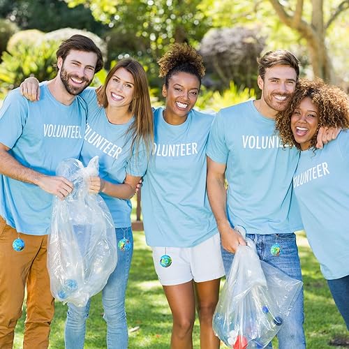 Miniatura 6 de Quelay Paquete de 24 llaveros con forma de globo del Día de la Tierra para niños, juguetes de planeta Tierra, incluye bolas de estrés, tarjetas,