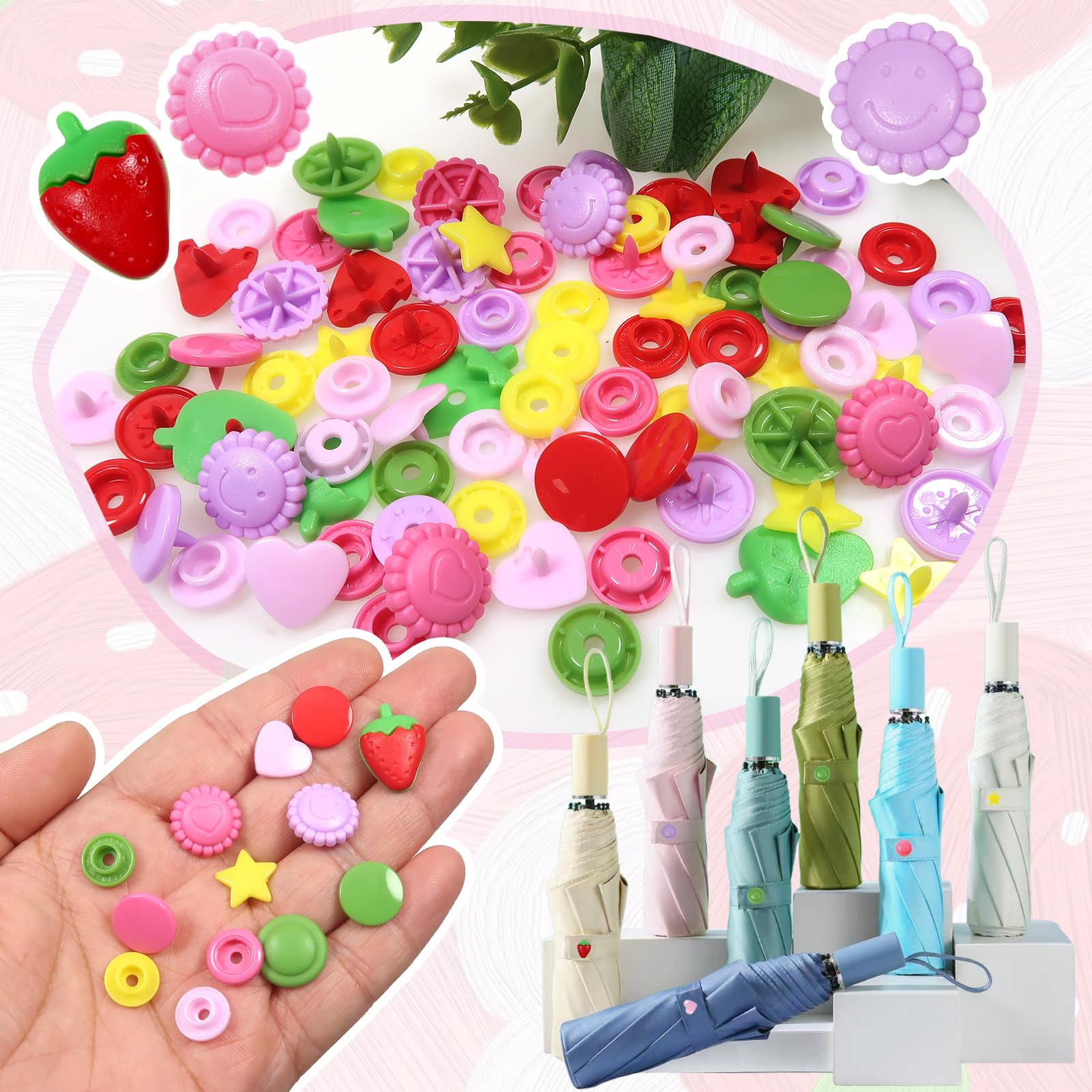 Amazon.com: TOAOB 142 Sets 6 Styles Plastic Snap Button Fasteners