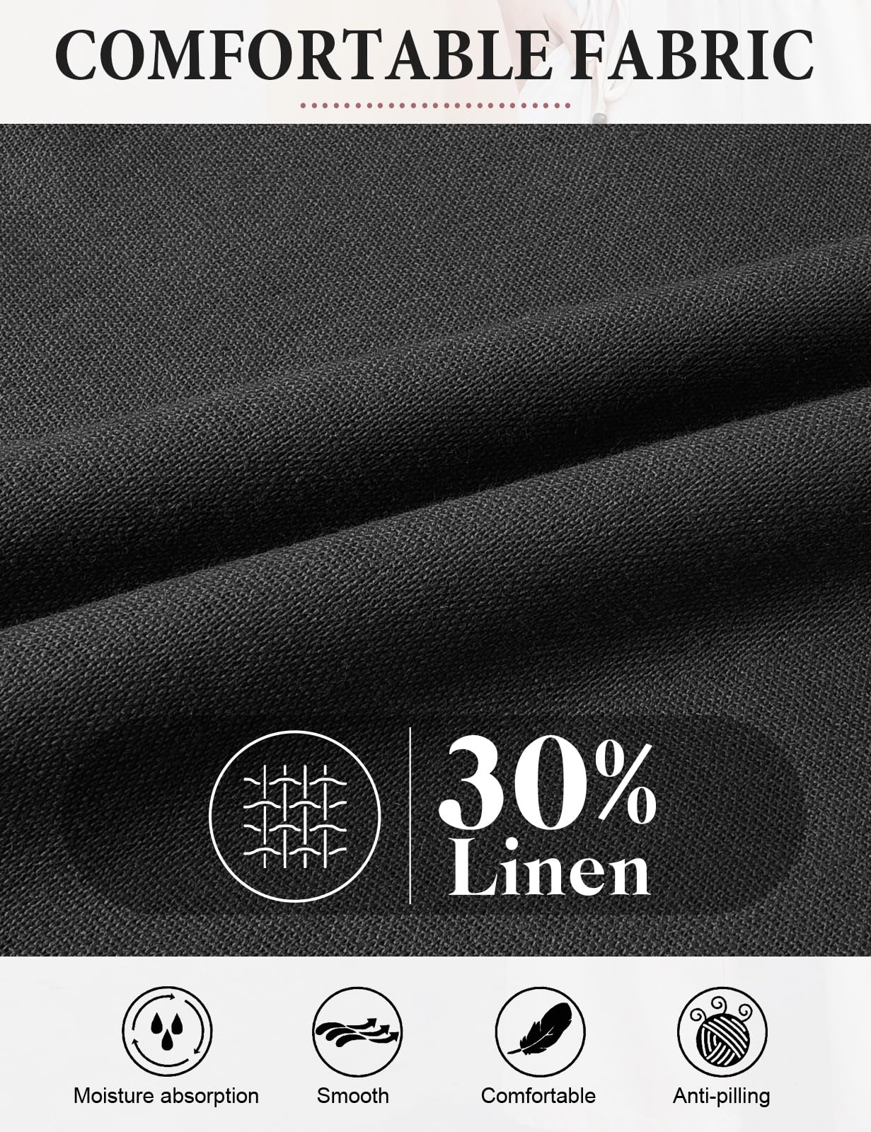 PASUDA Pantaloni Donna Pantaloni in Lino Estivi Larghi da Donna Eleganti Elastico Vita Alta Pantaloni Gamba Dritta Casual Leggeri Pantalone con Tasche e Coulisse Laterale