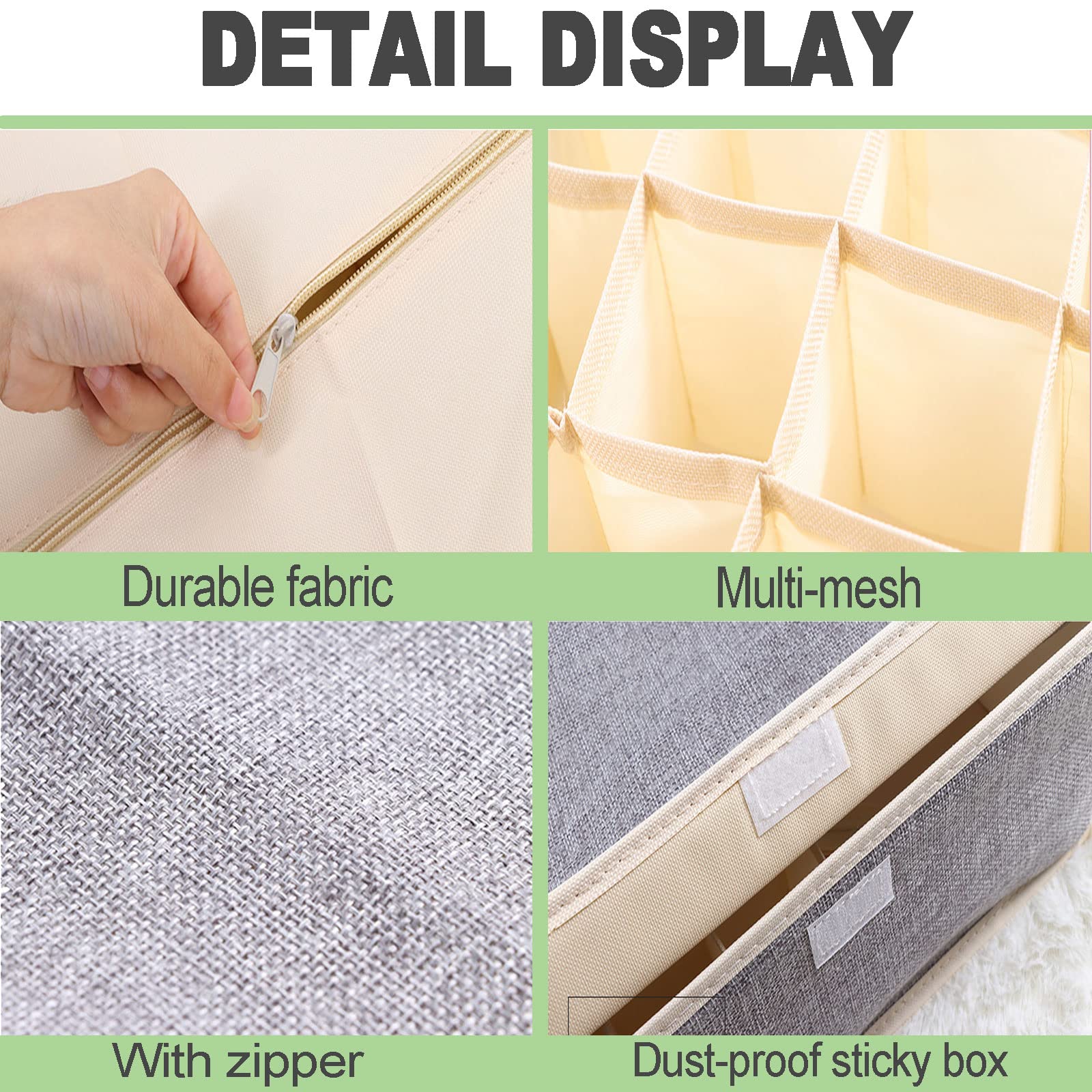 Organisateur de tiroir à vêtements Pliable Lavable Garde-Robe Organisateur de séparation en Maille Conteneurs de Stockage Portables pour Chambre à Coucher Dortoir Vestiaire pour Mettre des c