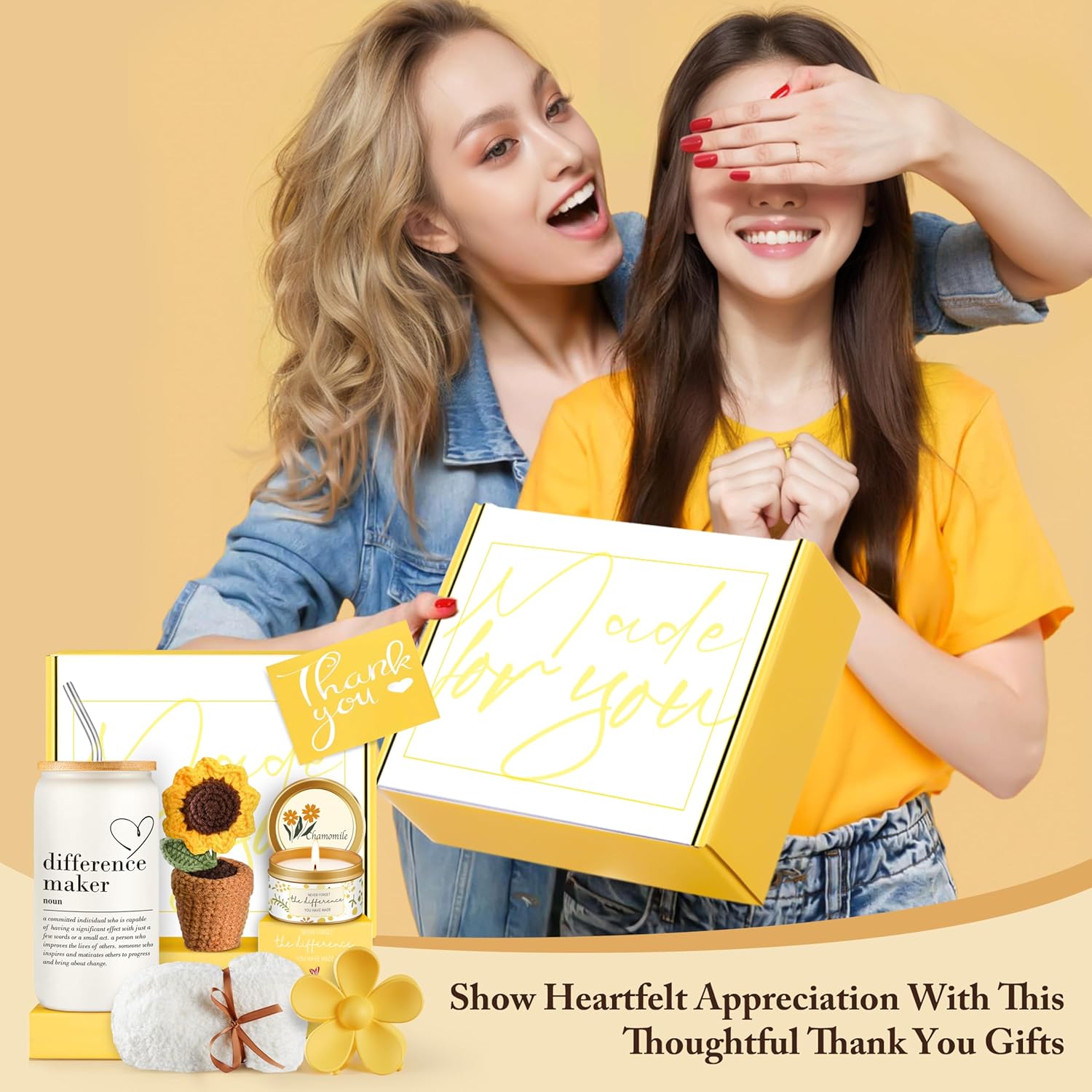 Thank You Gifts for Women, Teacher Appreciation Gifts, Thank You Gift Baskets for Women Friends Teachers Coworkers Boss Nurse Mom Employees with Thank You Cards - Image 7