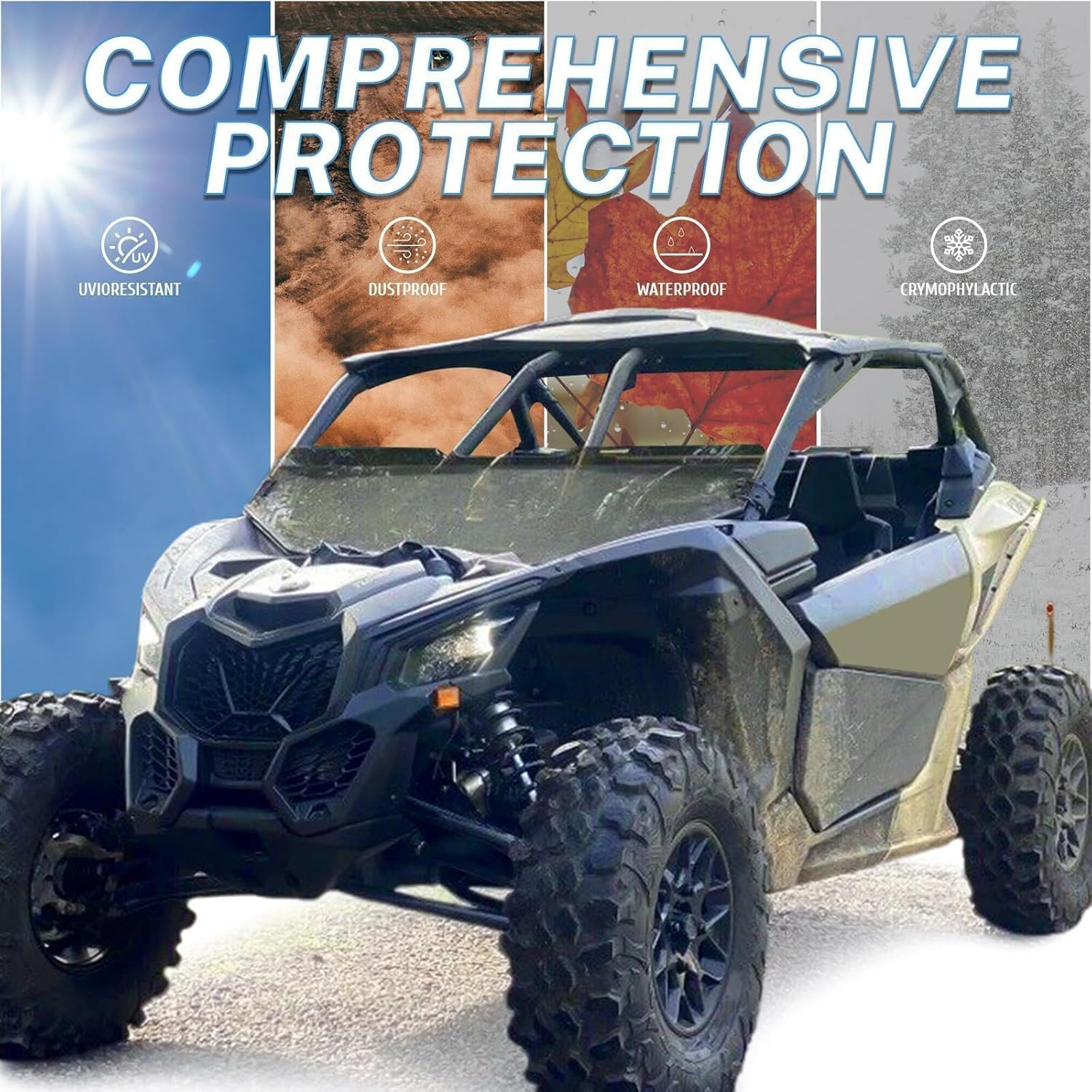 KUAFU Sport Hard Roof Top 1-Piece Compatible with CAN AM Maverick X3 (2 Doors) 2017-2025 Replacement for 715002902 Plastic