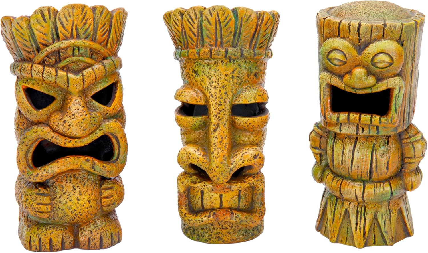 Penn-Plax 1 Piece Only Assorted Tiki Resin Ornaments | Aquarium Décor for Fish Tanks | Small