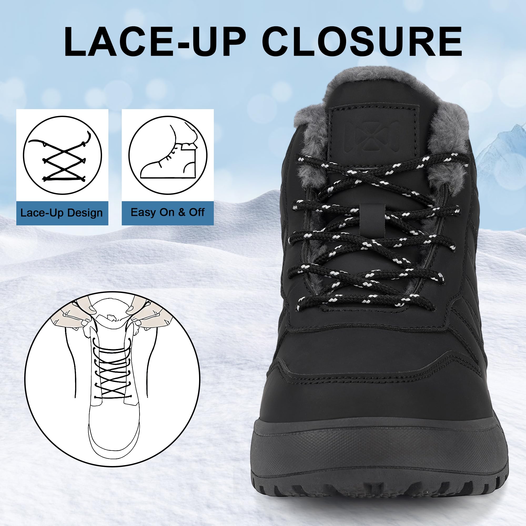 Botas de Nieve Mujer Impermeables Antideslizantes - Forradas de Pelo Caliente, Botas de Invierno Abrigadas para Mujer