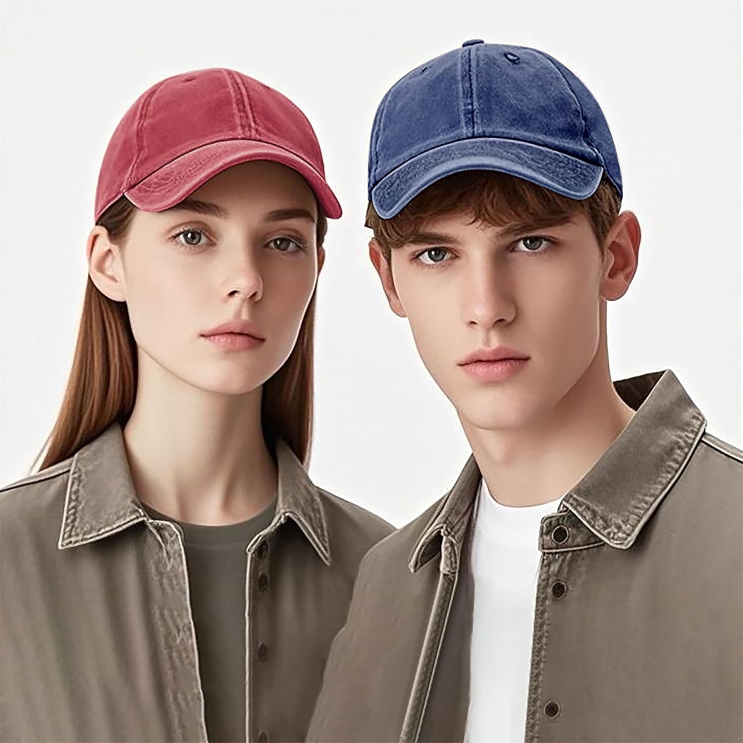 3 Pack Men Womens Baseball Cap Plain Retro Adjustable Baseball Cap Washed Cotton Dad Hats - Image 7