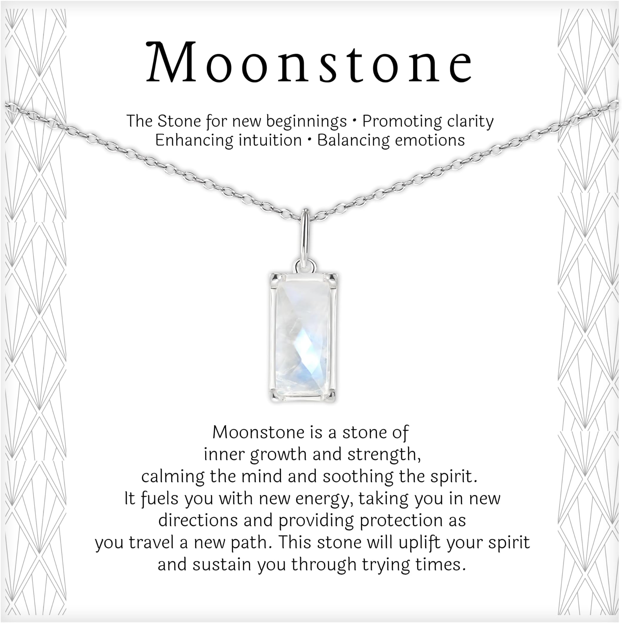 New Beginnings Rainbow Moonstone Sterling Silver Necklace for Women