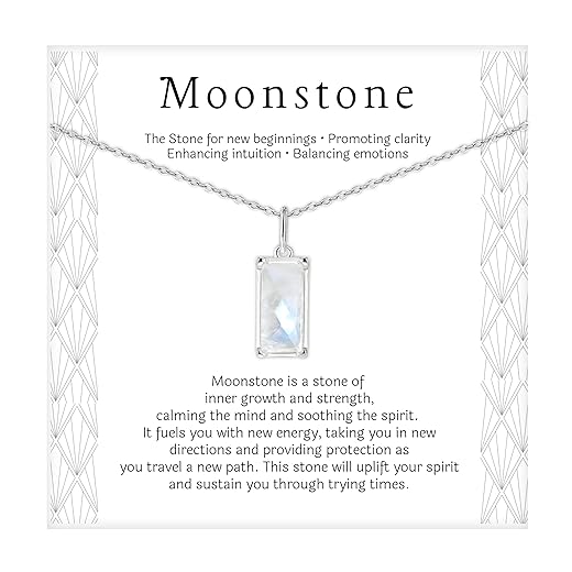 HOPE LOVE SHINE New Beginnings Rainbow Moonstone Sterling Silver Necklace for Women