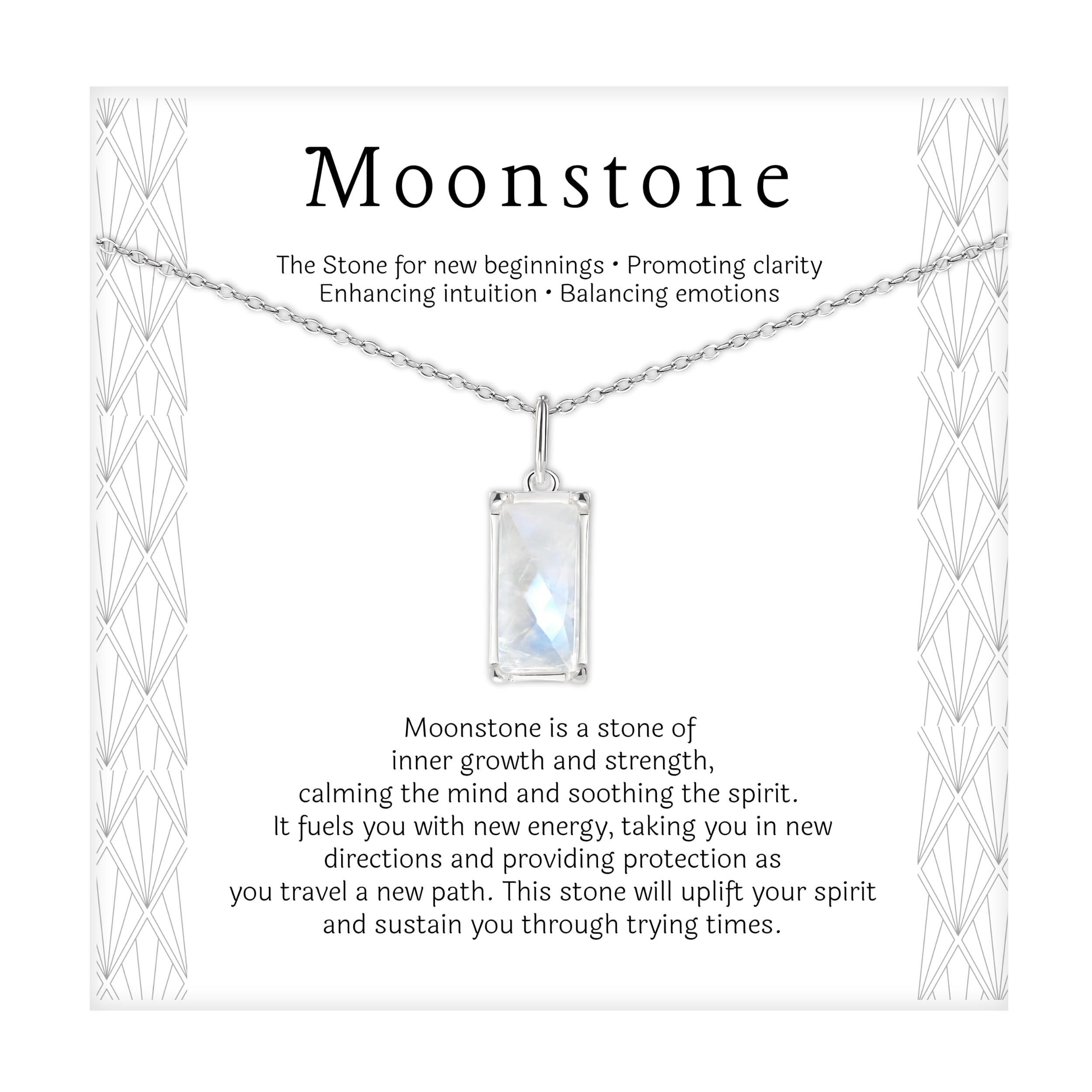 New Beginnings Rainbow Moonstone Sterling Silver Necklace for Women