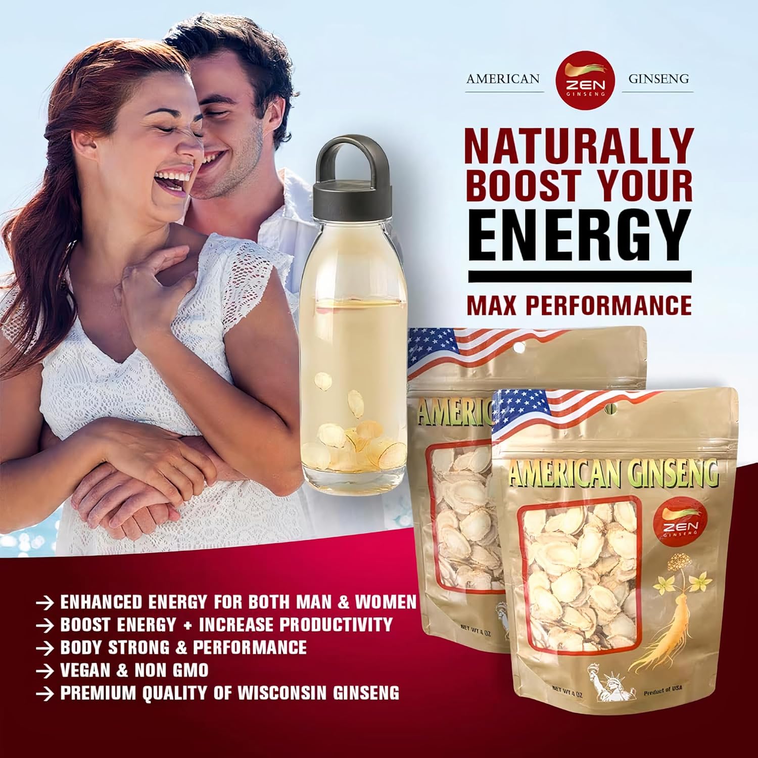 2 Bags of American Ginseng Slices (4oz/Bag) 西洋参/花旗参 Panax Ginseng. Boosts Body Immunity, Energy & Stamina for Man & Women - Image 3