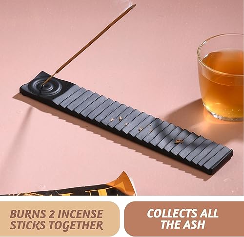 Miniatura 5 de Folkulture Soporte de incienso para palos, quemador de incienso, atrapa cenizas o soporte para varillas de incienso para decoración de mesa, soporte